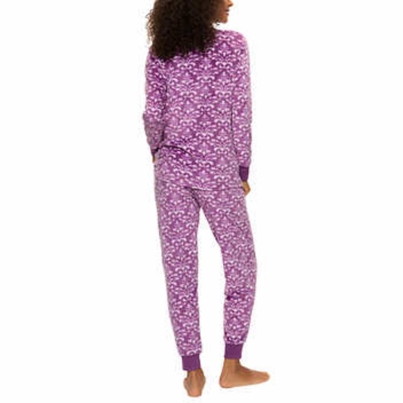 LAST TWO AVAILABLE! - New Women's 2 Piece PJ Set Purple Floral Print Size Small - Picture 2 of 12
